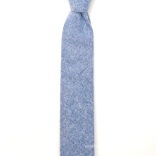 Mens Fashion Chambray Blue Cotton Slim Tie for Wedding